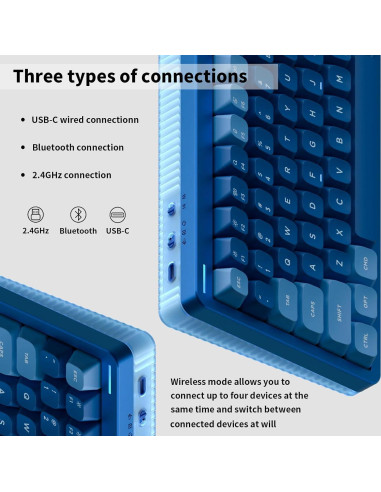 Teclado Mecánico Nuphy Halo75 V2 Inalámbrico RGB 75%