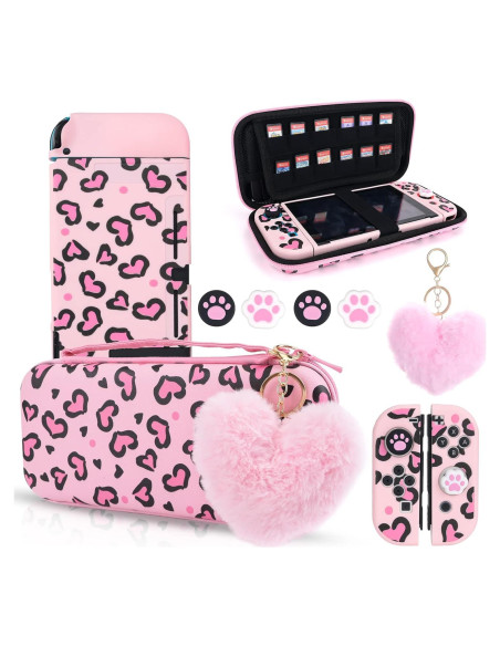 Funda de transporte DLseego Rosa para Switch con accesorios