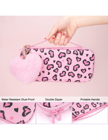 Funda de transporte DLseego Rosa para Switch con accesorios