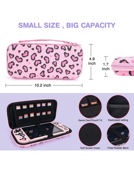Funda de transporte DLseego Rosa para Switch con accesorios