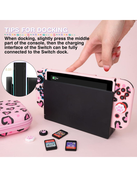 Funda de transporte DLseego Rosa para Switch con accesorios