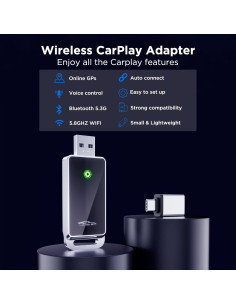 Adaptador Wireless CarPlay Vnilrgle 2024, Plug and Play, Sin Latencia 2