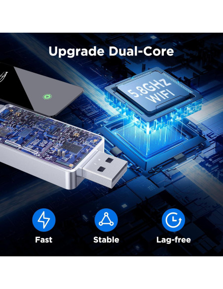 Adaptador Wireless CarPlay Vnilrgle 2024, Plug and Play, Sin Latencia