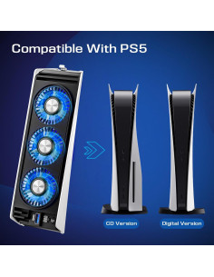 Ventilador de Enfriamiento PS5 Honghao con 3 LED y 2 USB 2