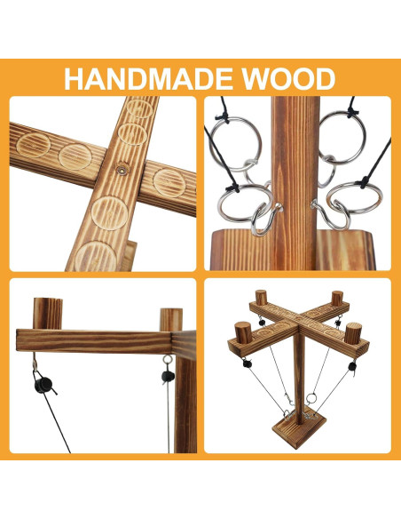 Juego de Gancho y Anillo Gelabur - Madera Ecológica 30 cm