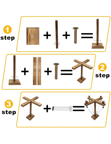 Juego de Gancho y Anillo Gelabur - Madera Ecológica 30 cm