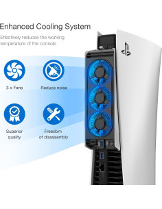 Ventilador de Enfriamiento JUSPRO para PS5 con Luz LED 2