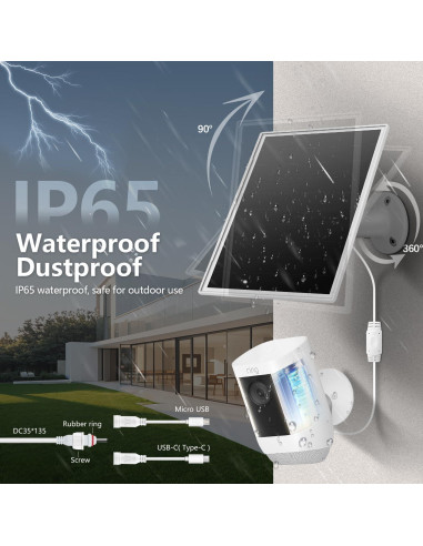 Cargador Solar 8W Orayafid para Cámaras de Seguridad