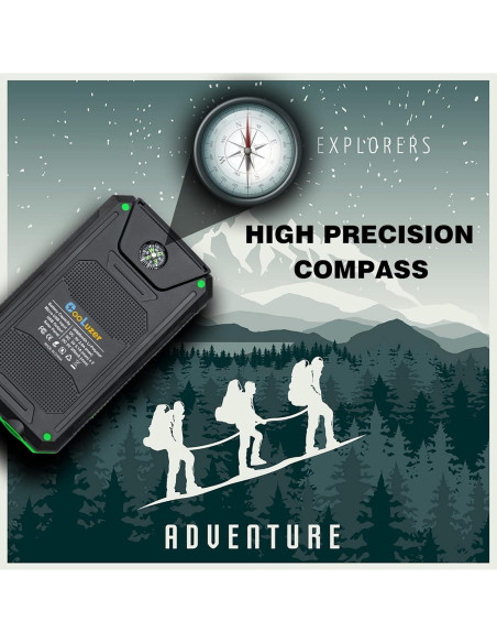 Banco de Energía Solar 36800mAh Coolstar Verde IP67