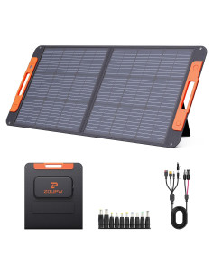 Panel Solar Portátil ZOUPW 100W Plegable Impermeable 23.5% Eficiencia