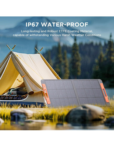 Panel Solar Portátil ZOUPW 100W Plegable Impermeable 23.5% Eficiencia