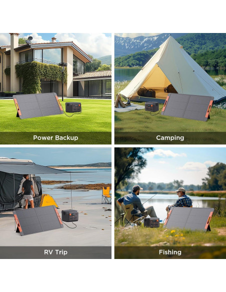 Panel Solar Portátil ZOUPW 100W Plegable Impermeable 23.5% Eficiencia