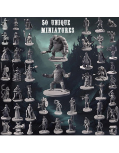 50 Miniaturas de Fantasía Path Gaming para D&D 28 mm 2