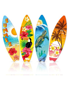 Carteles de Playa Silipull 4 Pcs Tabla Surf 70x22cm
