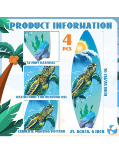 Carteles de Playa Silipull 4 Pcs Tabla Surf 70x22cm 2