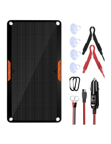 Cargador Solar OYMSAE 10W 12V Impermeable para Baterías