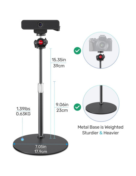Soporte para Webcam Etour Ajustable 23.4-39.4 cm 360