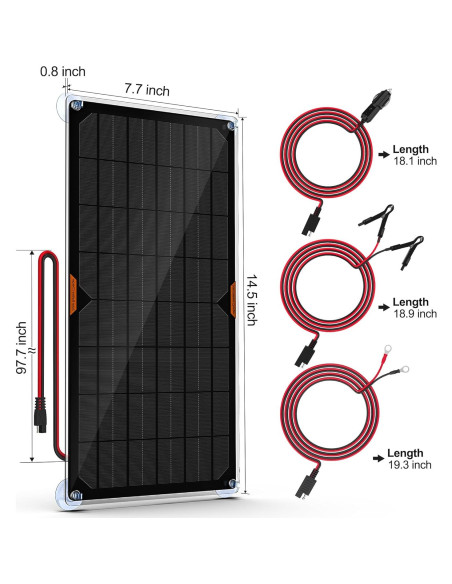Cargador Solar OYMSAE 10W 12V Impermeable para Baterías