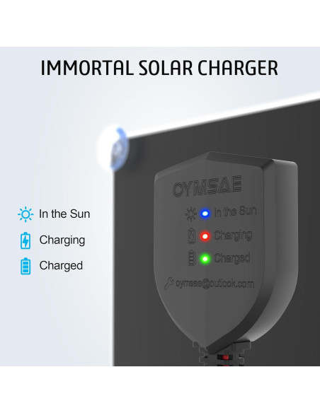 Cargador Solar OYMSAE 10W 12V Impermeable para Baterías