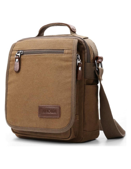 Bolsa Mensajera XINCADA Lona Café 21x9.5x26 cm Ajustable Bolsa Mensajera XINCADA Lona Café 21x9.5x26 cm Ajustable
