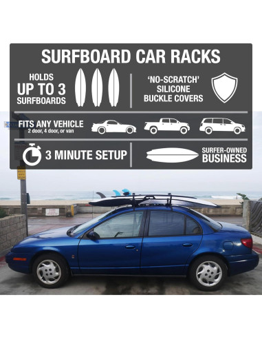 Soportes de Tabla de Surf So Stevie! Acolchados para Coche