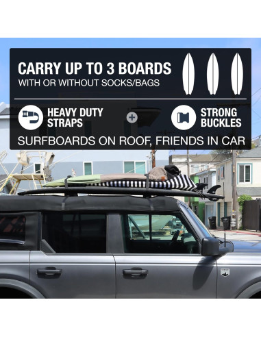 Soportes de Tabla de Surf So Stevie! Acolchados para Coche