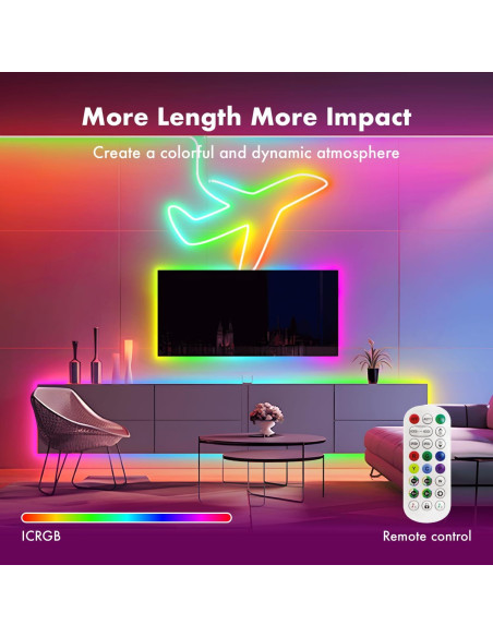 Tira de Luz Neón LED MFWW 5m RGB Control Remoto IP67