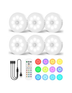 Luces LED RGB Goodea 6 Pack con control remoto y sensor