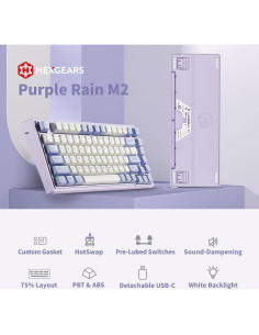 Teclado Mecánico Gaming Hexgears Purple Rain M2 TKL 83 Teclas 2
