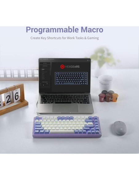 Teclado Mecánico Gaming Hexgears Purple Rain M2 TKL 83 Teclas