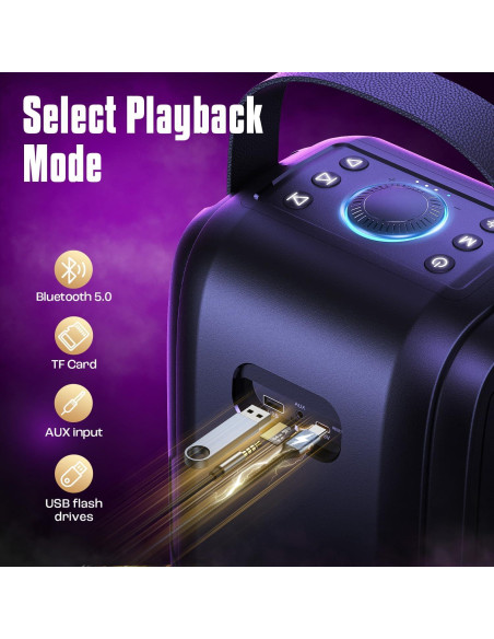 Altavoz Bluetooth W-KING T9-2 180W Portátil IPX5 24H