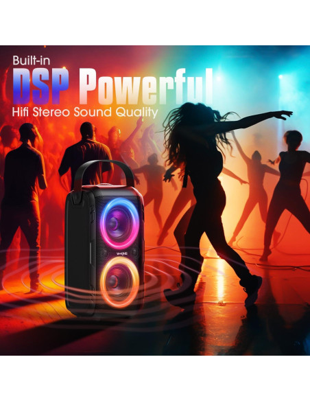 Altavoz Bluetooth W-KING T9-2 180W Portátil IPX5 24H