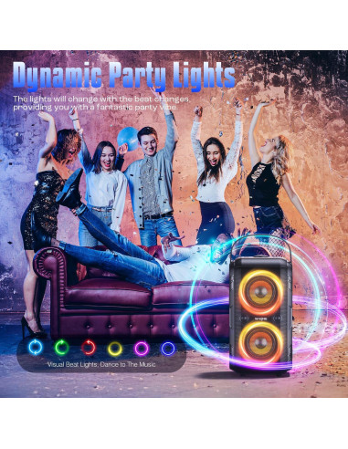 Altavoz Bluetooth W-KING T9-2 180W Portátil IPX5 24H