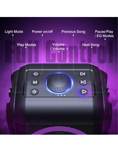 Altavoz Bluetooth W-KING T9-2 180W Portátil IPX5 24H