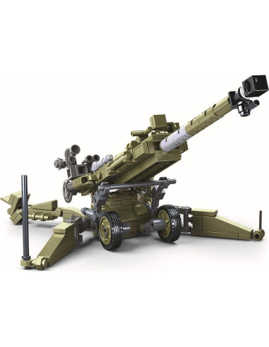 Cañón Antitanque Flak Octopbrik 258 Piezas con 2 Figuras