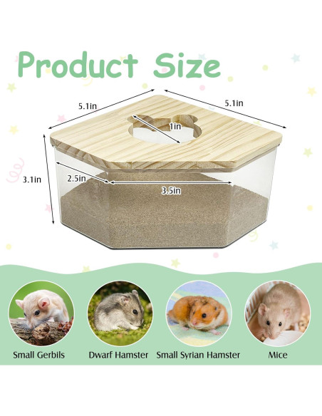 Caja de Baño de Arena para Hámster Kathson Acrílica 12.95cm
