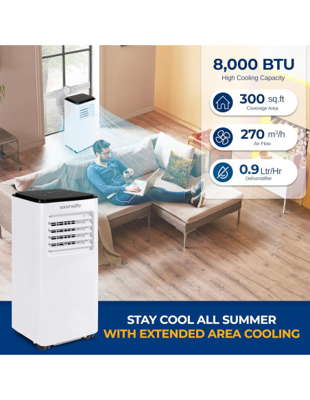 Aire Acondicionado Portátil SereneLife 8000 BTU 3 en 1