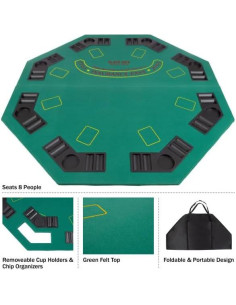 Mesa de Póker Plegable Trademark Poker 121,9 cm 8 Jugadores 2