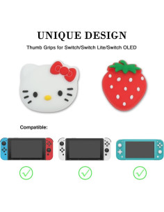 Tapas de Joystick PERFECTSIGHT Gato y Fresa para Switch 2
