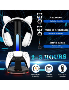 Estación de Carga PS5 JDGPOKOO con Soporte RGB y 2 USB 2