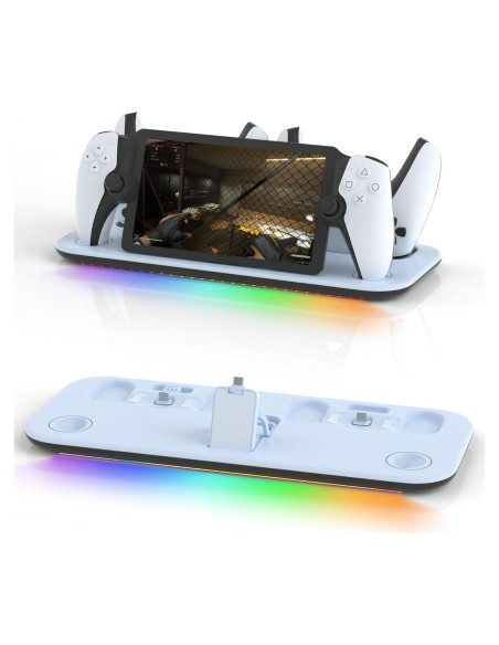 Soporte de Carga KEPLUG PS5 Portal con Luz RGB y USB-C Soporte de Carga KEPLUG PS5 Portal con Luz RGB y USB-C