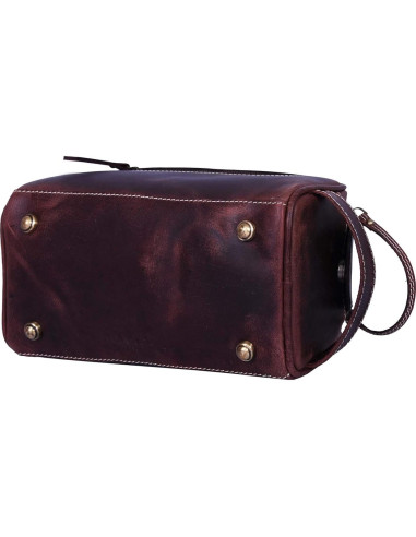 Neceser de Viaje de Cuero Aaron 26x12x14cm Impermeable