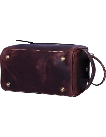 Neceser de Viaje de Cuero Aaron 26x12x14cm Impermeable Neceser de Viaje de Cuero Aaron 26x12x14cm Impermeable