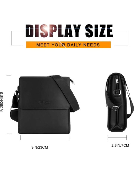 Bolso Cruzado Leathario de Cuero Vegano para Hombres