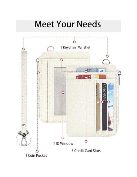 Cartera SEAVILIA Mujer RFID Compacta Beige con Llavero