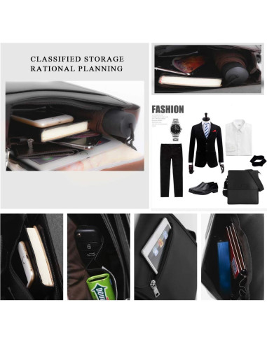 Bolso Cruzado Leathario de Cuero Vegano para Hombres