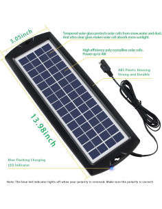 Cargador Solar Sunway 4W para Batería 12V Automotriz 2