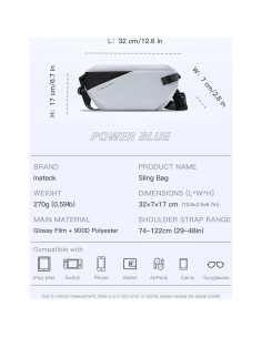 Mochila Bandolera Inateck X-Lite 4L Resistente al Agua 2