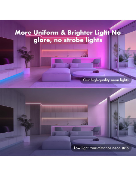 Tira de LED Neón RGB SILFU 5.99m Impermeable Control Remoto