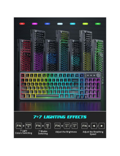 Combo Teclado y Ratón Gaming Trueque KW98 RGB Iluminado 2